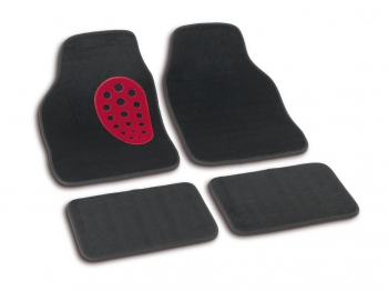 Set covorase auto mocheta cu pad ptr calcai culoare rosu