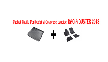 PACHET TAVITA PORTBAGAJ+COVORASE CAUCIUC DACIA DUSTER fabricatie 01.2018-prezent